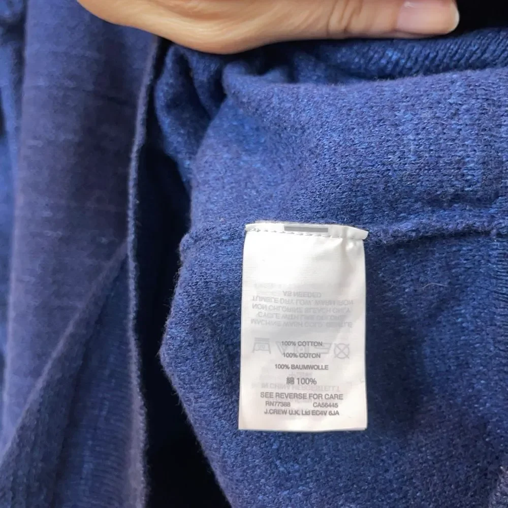 J. Crew Rugged Cotton Long Sleeve Sweater in Heathered Indigo